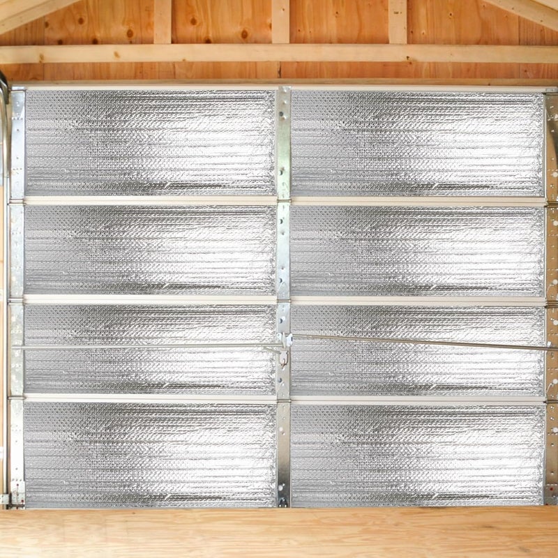 Hoqqf Garage Door Insulation Kit (8 Pcs) 48 x 24 Inch Reflective Aluminum Radiant Barrier Bubble Insulation - Image 1